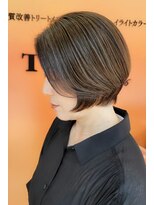 トウカ 南流山店(TOUKA)&nbsp;白髪ぼかしハイライト×ショートボブ