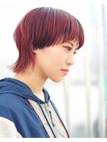 ニコヘアー(niko hair) 赤マッシュウルフ▼LINEID@vey3047y