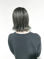 ローグ ヘアー 金町店(Rogue HAIR) ローグヘアー【TAKA】黒髪グレーぼかしオフィスエアリーミディ