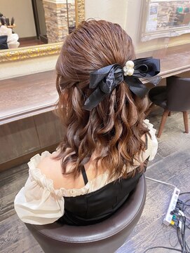 セットサロンエース(Set salon Ace) バレッタ　ミディアムヘア　ハーフアップ