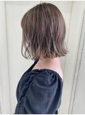 アッシュベージュ×切りっぱなしボブ♪