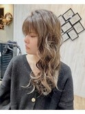 バレイヤージュグレージュカラー