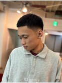 MEN'S HAIRウルフアッシュブラックカルマパーマベリーショート