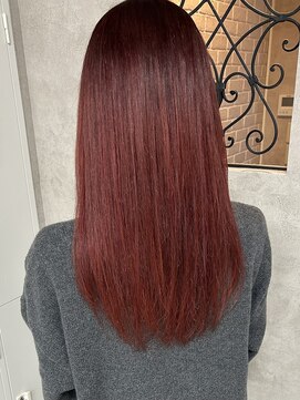 ルノン(LUNON) ボルドーカラー/ケアブリーチ/韓国/ハイトーン/ロングヘア