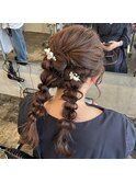 編み下ろしツイン/結婚式ヘア