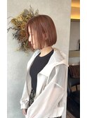 ピンクブラウン×ボブ