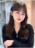 ▲レイヤーカット顔まわり前髪矯正オリーブベージュharuhi