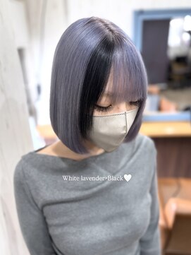 シェノン(CHAINON) White purple×black