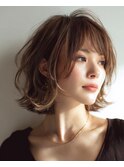 ミディアムレイヤー×白髪ぼかしカラー30代40代50代60代