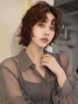 ノラ シブヤ(NORA) 小顔ミディアムパーマミディアムデジタルパーマボブパーマ前髪
