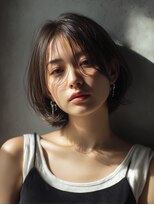 ロッソ 大橋店(Rosso) 暗髪センターパートの軽やかボブ【大橋】