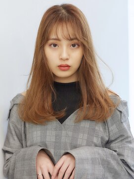 フォンズ(FONS) 韓国風前髪Aラインストレート_20代_30代_40代◎ ピンクベージュ