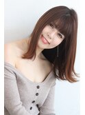 髪質改善縮毛矯正×冬カラー×ミルクティアッシュ×前髪パッツン