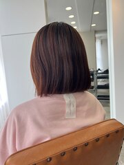 髪質改善/ボブ//似合わせカット/フルバング/レッドブラウン