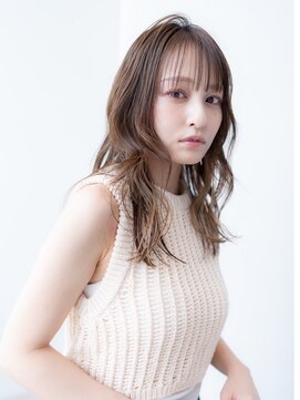 ケアリー 千葉ニュータウン中央(Carelly) 大人かわいい前髪セシルカットココアブラウンフリンジウェーブ