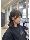 顔周りカット/コガオカット/ダークブラウン  【山中】