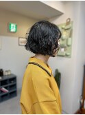 くせ毛を活かしたニュアンスボブ/くせ毛カット/パーマ風　渋谷
