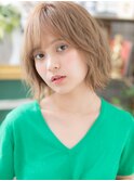 外国人風ハイトーンカラー前下がり外ハネボブc5川口10代20代30代
