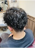 刈り上げセンターパートMEN’S HAIRフェザーパーマサーフカール 
