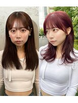 ノラ ヘアーサロン(NORA HAIR SALON)&nbsp;ナチュラル小顔前髪あり後れ毛サイドバング結べるボブくびれヘア