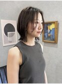 島田/レイヤーボブ ブリーチ無しグレージュ 透明感 髪質改善