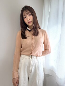 クラン 岡本(Chlan) シースルーバング　レイヤーカット　ワンカールセミロング