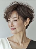 大人ショート 白髪ぼかし 脱白髪染め 白髪染め 40代50代60代