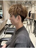 サーフカール/刈り上げセンターパート/波巻きツイストスパイラル
