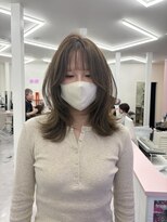 ミミヘアーガーデン(mimi hair garden) ハッシュカット+オリーブベージュ