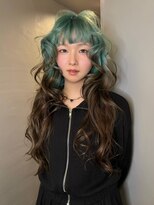 ハコ プラス(HACO+)&nbsp;【Haco+】Ibuki_コテ巻き風パーマ_ダブルカラー