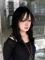 ヲタク 渋谷 代官山 恵比寿(wotaku.)&nbsp;ブルーブラック黒髪レイヤーカット残留なしブラック黒染め暗髪