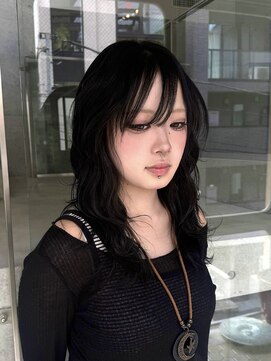 ヲタク(wotaku.) ブルーブラック黒髪レイヤーカット残留なしブラック黒染め暗髪