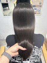 ビューバイネオリーブ 用賀店(Beau'r by neolive)&nbsp;ストレートパーマ縮毛矯正ダークパープル夏ミルクブラウン[用賀]