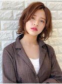 くせ毛風ゆるウェーブボブ