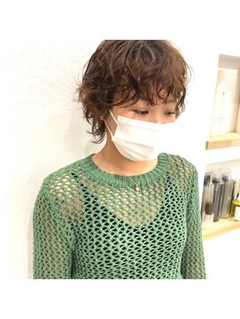 エルエスヘアー(LS HAIR) ショートウルフにくしゅっとパーマ