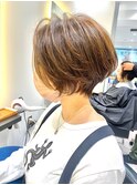 くびれショート/マロンブラウン/大人ショートボブ／山口