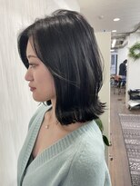 ウェグ 難波(WEG)&nbsp;グレーブラック レイヤーボブ 韓国ヘア 美髪 くびれレイヤー