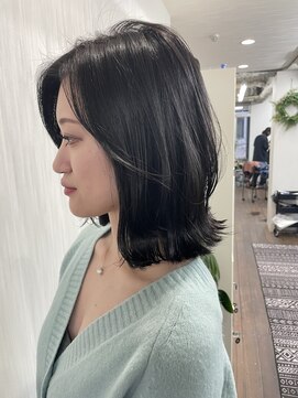 ウェグ 難波(WEG) グレーブラック レイヤーボブ 韓国ヘア 美髪 くびれレイヤー