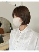 ノエル ヘアー アトリエ(Noele hair atelier) センターパートにあごラインのぱっつんボブ☆