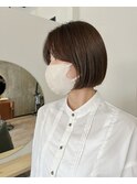 センターパートにあごラインのぱっつんボブ☆