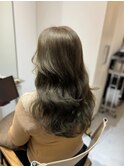 オリーブベージュ　マチルダボブインナーグレージュ前髪　