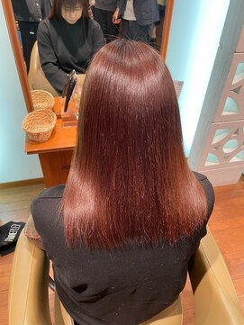 TJ天気予報 3t 日進店 「ビフォーアフターあり」ブラウンレッド「縮毛矯正」