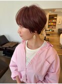 大人可愛い20代30代40代前下がりショートボブ丸みショート◎