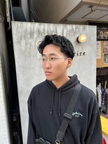 リール(rire)&nbsp;rireベリーショートダークアッシュニュアンスパーマ韓国マッシュ