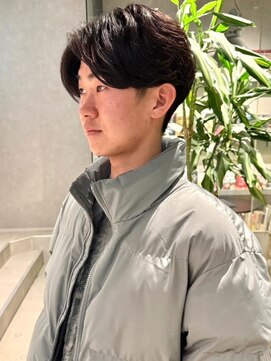 メンズサロン ブロック(Men's Salon bloc) マッシュ ツーブロック センターパート 20代 ニュアンスパーマ