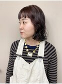 20代30代40代くせ毛風パーマミルクティアッシュ透明感小顔