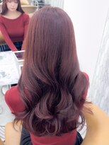 ロンド ブランシュ 錦糸町北口(Lond blanche)&nbsp;ミニウルフチェリーブラウンブリーチなしレイヤー韓国前髪