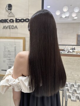 ピークアブー アヴェダ 池袋東武(PEEK-A-BOO AVEDA) 美髪ぱつっとロングヘア透明感カラーチャコールブラウン