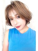 大人クール × 透け感ボブ