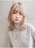 【GEEKS渋谷】ミルクティーブロンド/小顔/ウルフ/ハッシュカット
